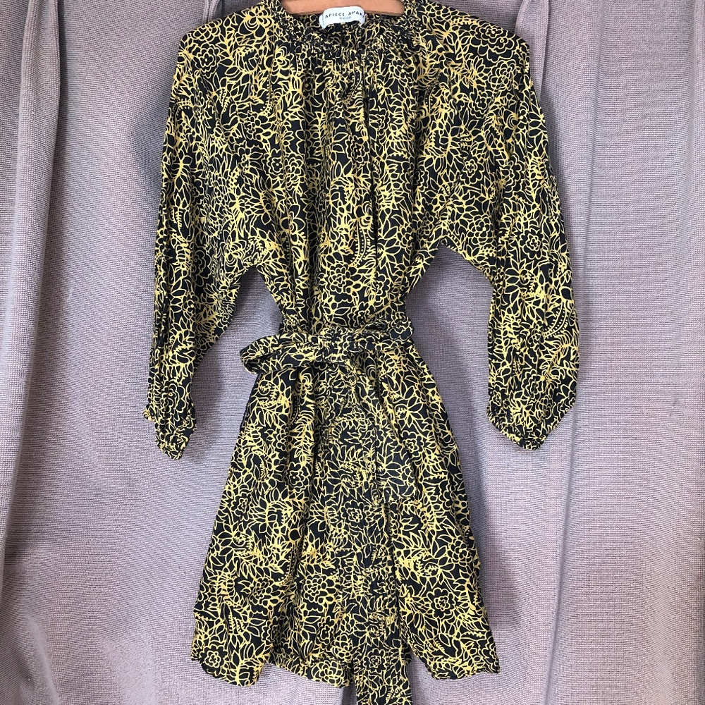 APIECE APART black yellow batik silk shorts romper